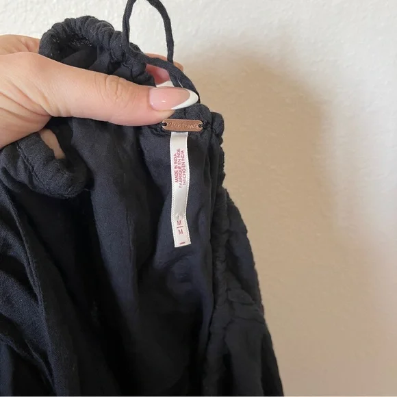 Free People Marina Endless Summer Black Pleated Mini Dress Size Medium - Picture 6 of 6